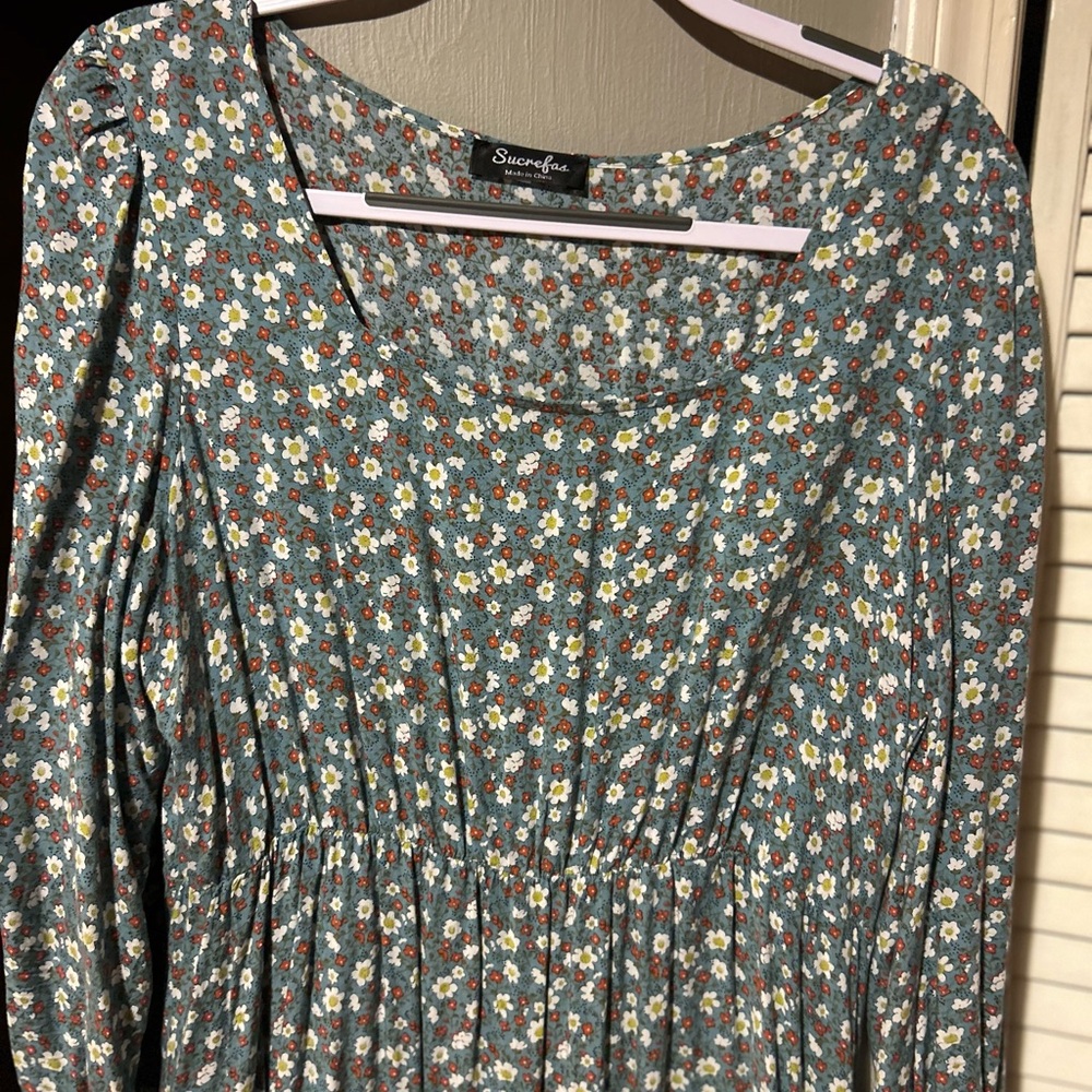 Sucrefas blue  Floral  Dress xl